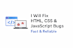fix bugs in HTML CSS and javascript website