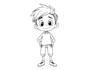 draw a cartoon character in a funny sketch