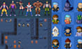 do 8bits 16bits pixel art animation, pixel character sprite sheet animations