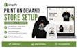 set up a shopify print on demand store for hoodies and t shirts with printful