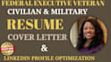 update ferderal, executive, military, ksa, resume and cover letter