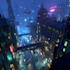 do cyberpunk sci fi futuristic city illustration