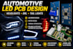 design automotive led pcb and led driver for headlights drl tail lights