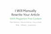 rewrite articles manually with 100 plagiarism free content