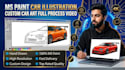 draw realistic car illustration, custom car art with 24hours