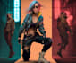 illustrate you as a cyberpunk style character