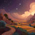 draw custom flat landscape scenery illustration