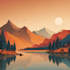 illustrate beautiful flat landscape illustration art