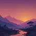 draw custom flat landscape scenery illustration