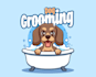 create a professional pet grooming logo design