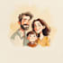 make watercolor family portrait