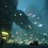 do cyberpunk sci fi futuristic city illustration