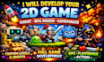 develop 2d game, custom game and video game using gamemaker, rpg maker and godot
