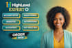 be ghl gohighlevel expert to setup highlevel website funnel workflow automation