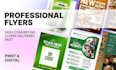 design professional flyer, poster and social media graphics