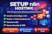 setup n8n hosting on vps, proxmox, linux, windows or hetzner server, docker