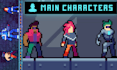 draw pixel art, sprite sheet, pixel animation, 8bit character and video games