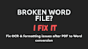 fix word formatting issues after pdf word conversion