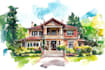 watercolor a house portrait