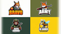 create an eye catching bravo,  alpha army, fox logo