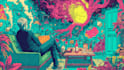 stunning illustration psychedelic, lifestyle, surrealism