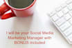 be your social media marketing manager with bonus included