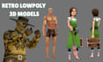 do ps1 ps2 n64 style 3d character model lowpoly 3d animation