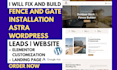 fix and build fence and gate installation wordpress website for contractor astra
