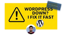 fix wordpress bug, critical error, or elementor issue
