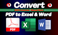 do data conversion from PDF to excel and word