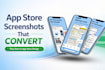 design creative app store and play store screenshots