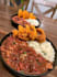 prepare rice and beans with fried chicken