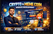 design a crypto, meme coin, create presale staking website, memecoin website