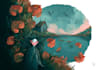 make a fantasy illustration in a definite style