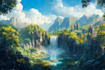 digitally paint fantasy landscape