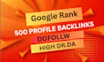 build 500 dofollow profile backlinks link building