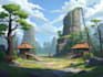 design 2d game concept art background and environment