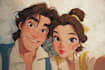 design a professional disney couple portrait