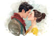 create cartoon disney couple portrait