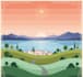 illustrate beautiful flat landscape illustration art