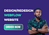 design and develop rensponsive websites with webflow, figma