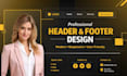 design wordpress website header, footer, mega menu in 1 day