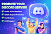 do discord server promotion, fivem server, rust, dayz, and real active members