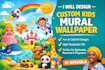 design custom kids mural wallpaper