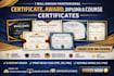 design professional certificate, award, diploma and course certificates