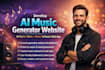 build ai music generator website, ai text to music app, software music website