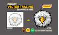 redraw your low resolution logo into a clean print ready vector