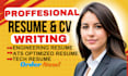 write optimized tech CV and ats engineering resume writing