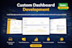 design and create automated custom admin KPI storytelling dashboard in website
