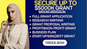 grant writing and submission, proposal, research, application, business plan